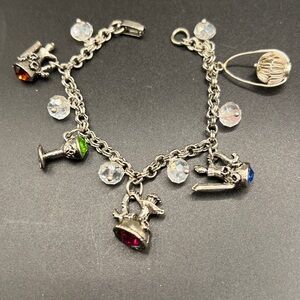 Vintage Silver-Tone Charm Bracelet
